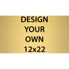 Horizontal Engraved Heavy Brass Signs 12" x 22"