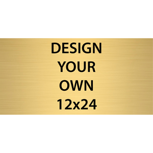 Horizontal Engraved Heavy Brass Signs 12" x 24"