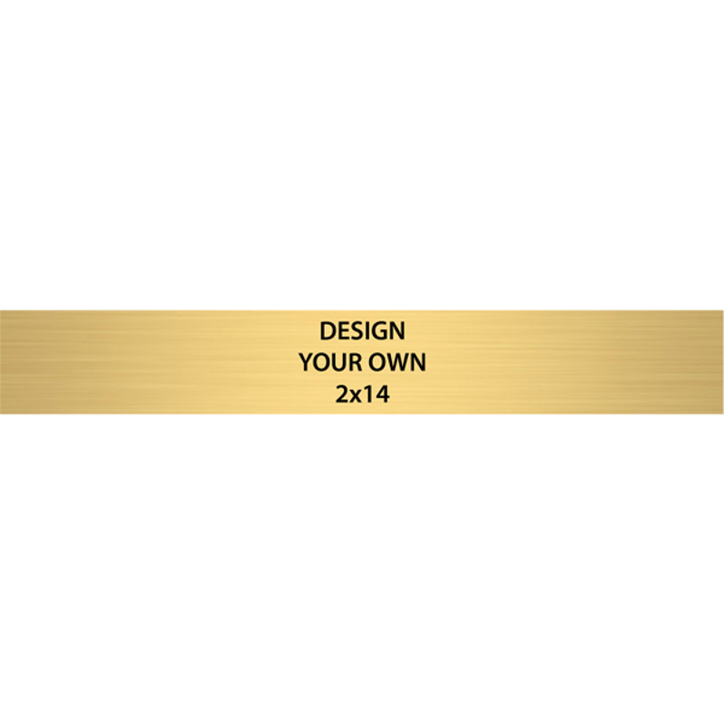 Horizontal Engraved Heavy Brass Signs 2" x 14"