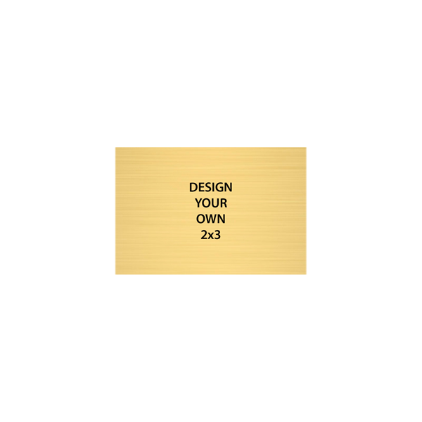 Horizontal Engraved Heavy Brass Signs 2" x 3"