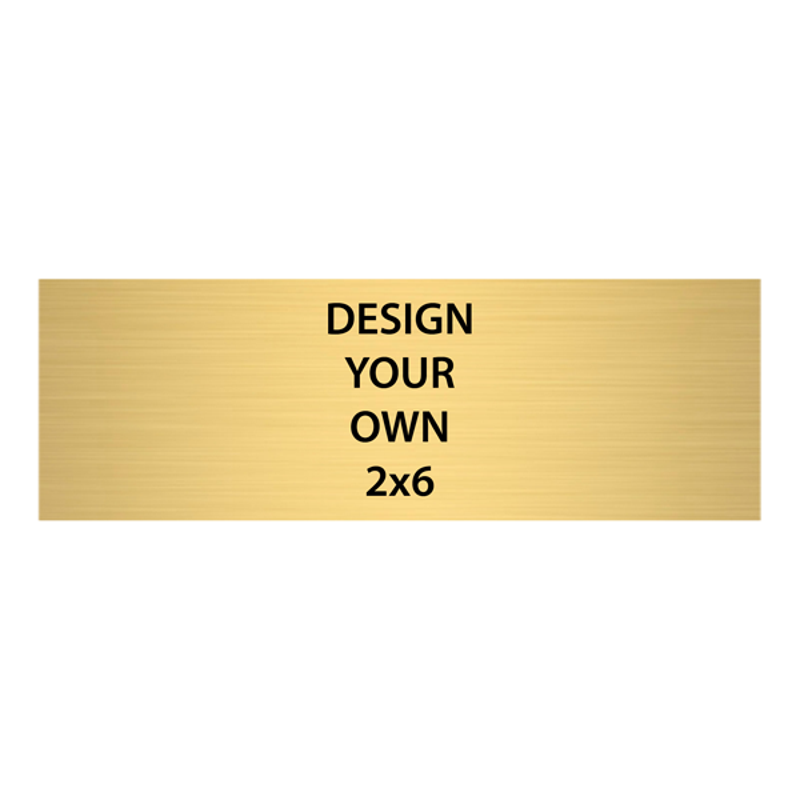 Horizontal Engraved Heavy Brass Signs 2" x 6"