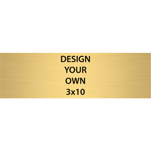 Horizontal Engraved Heavy Brass Signs 3" x 10"