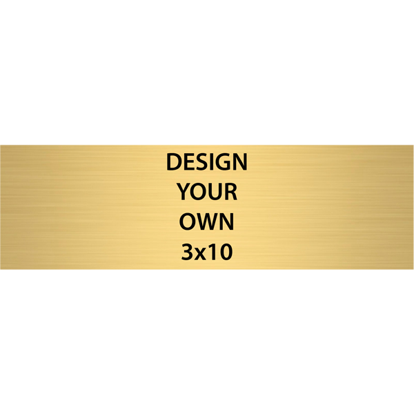Horizontal Engraved Heavy Brass Signs 3" x 10"