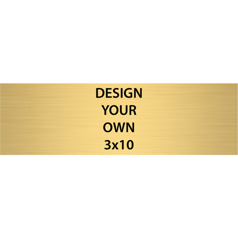 Horizontal Engraved Heavy Brass Signs 3" x 10"