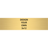 Horizontal Engraved Heavy Brass Signs 3" x 12"
