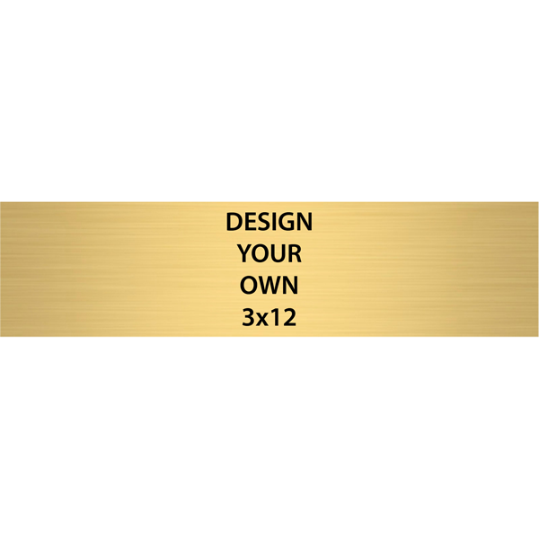 Horizontal Engraved Heavy Brass Signs 3" x 12"