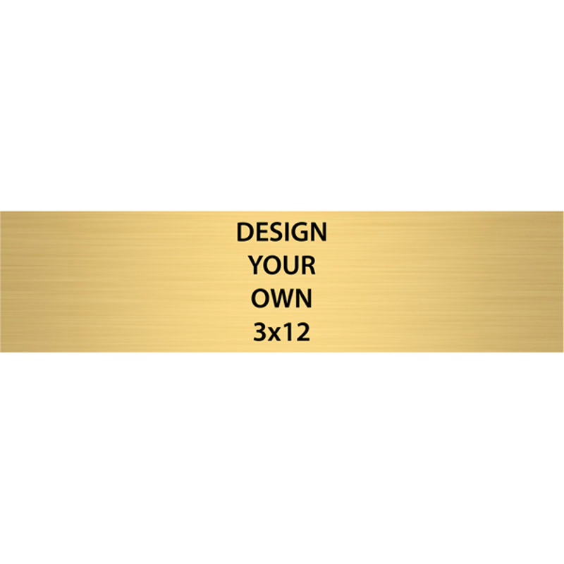 Horizontal Engraved Heavy Brass Signs 3" x 12"