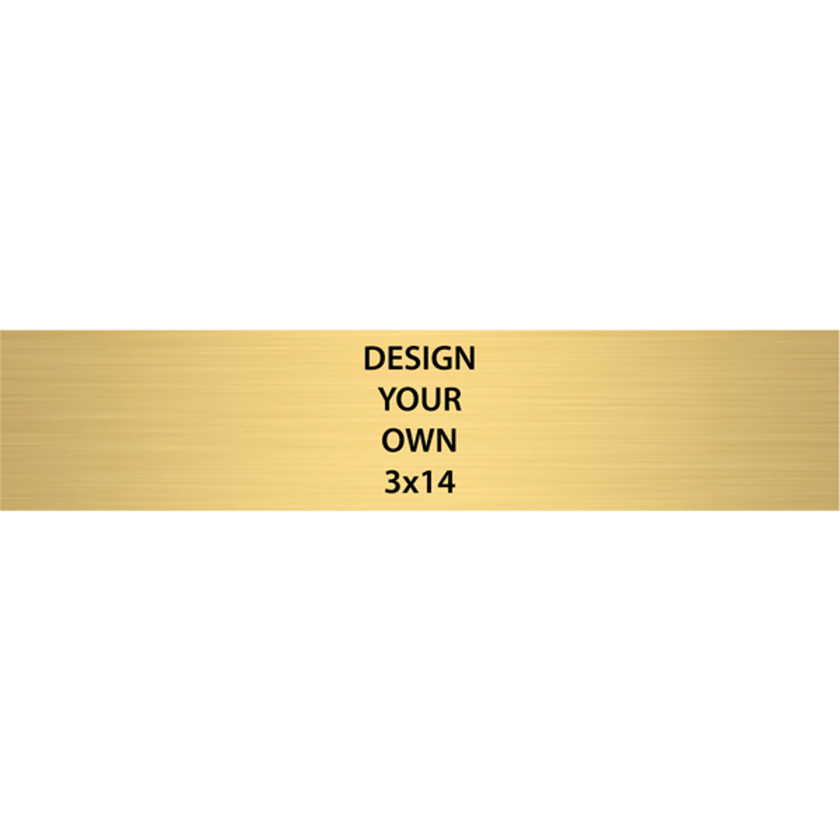 Horizontal Engraved Heavy Brass Signs 3" x 14"