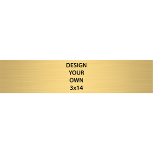 Horizontal Engraved Heavy Brass Signs 3" x 14"