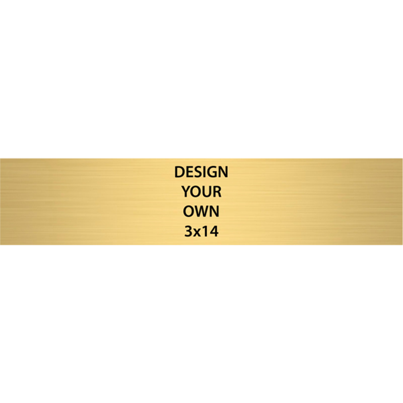 Horizontal Engraved Heavy Brass Signs 3" x 14"