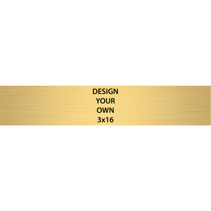 Horizontal Engraved Heavy Brass Signs 3" x 16"