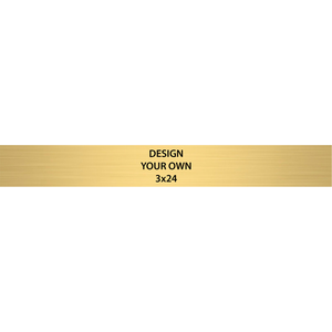 Horizontal Engraved Heavy Brass Signs 3" x 24"