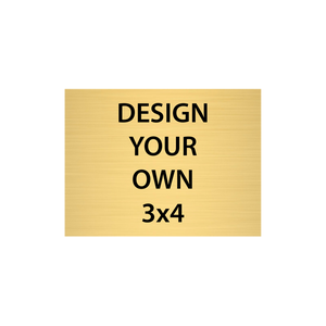 Horizontal Engraved Heavy Brass Signs 3" x 4"