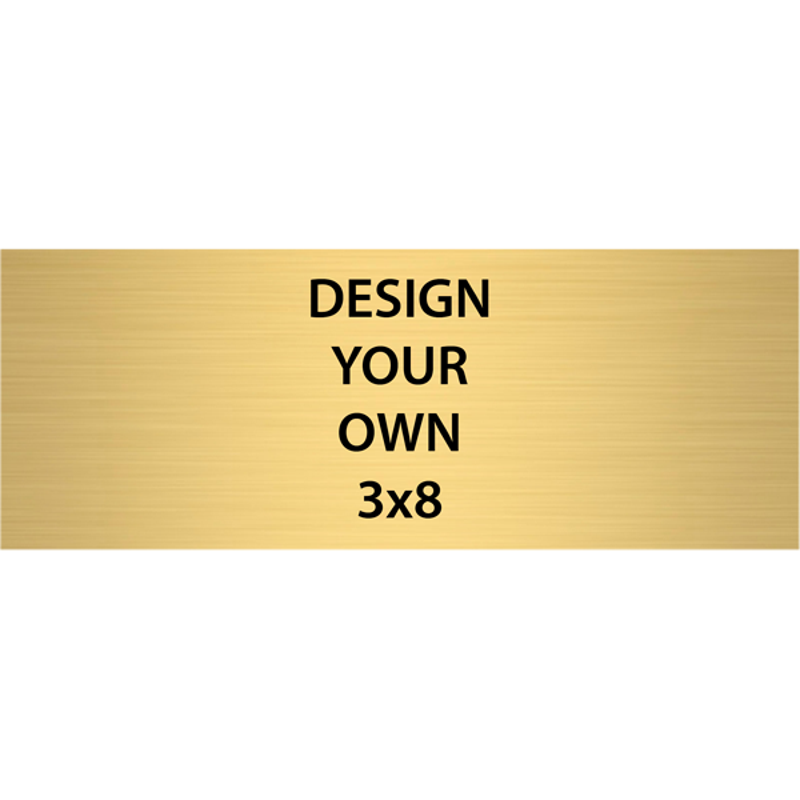 Horizontal Engraved Heavy Brass Signs 3" x 8"