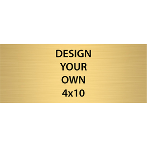 Horizontal Engraved Heavy Brass Signs 4" x 10"