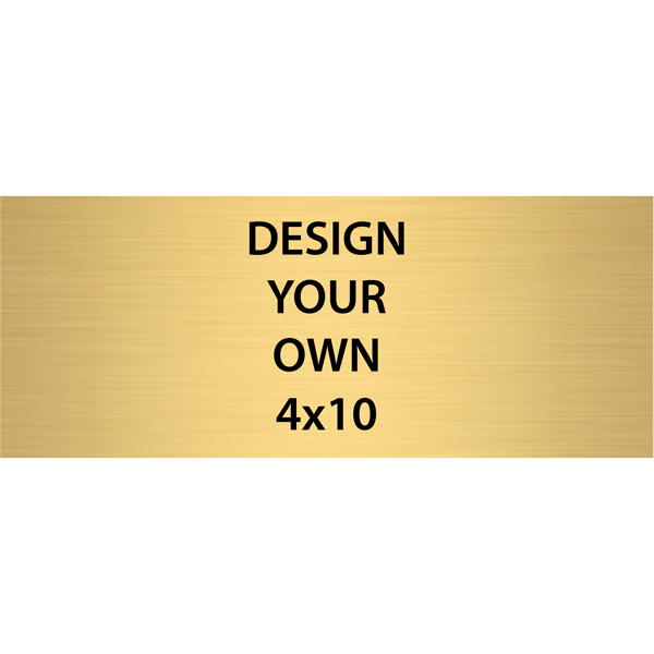 Horizontal Engraved Heavy Brass Signs 4" x 10"