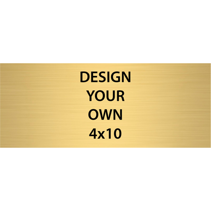Horizontal Engraved Heavy Brass Signs 4" x 10"