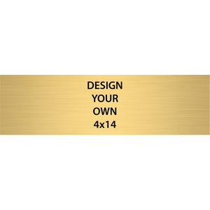 Horizontal Engraved Heavy Brass Signs 4" x 14"