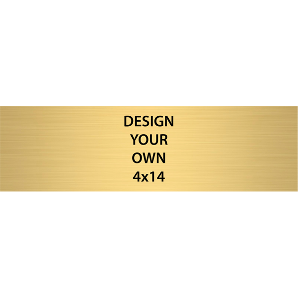 Horizontal Engraved Heavy Brass Signs 4" x 14"