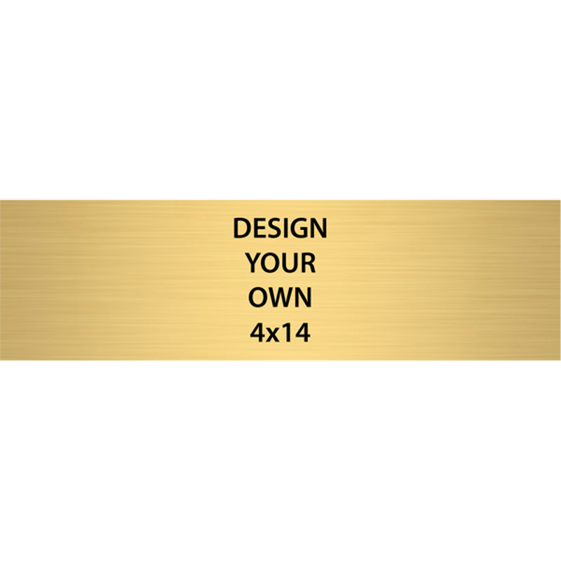 Horizontal Engraved Heavy Brass Signs 4" x 14"