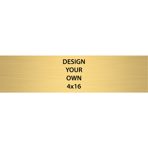 Horizontal Engraved Heavy Brass Signs 4" x 16"