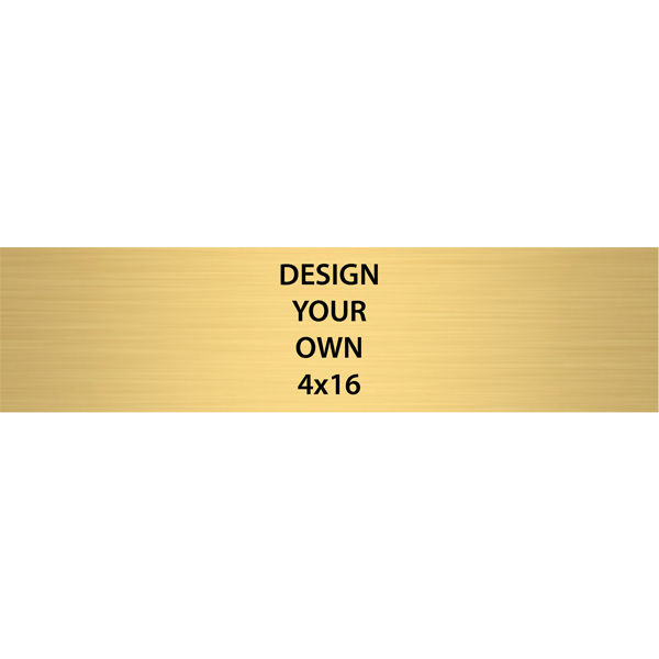 Horizontal Engraved Heavy Brass Signs 4" x 16"