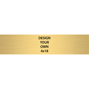 Horizontal Engraved Heavy Brass Signs 4" x 18"