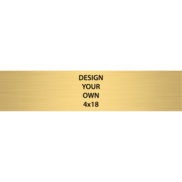 Horizontal Engraved Heavy Brass Signs 4" x 18"