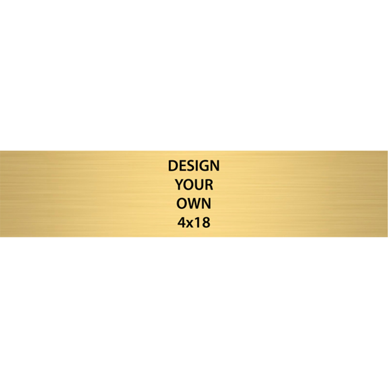 Horizontal Engraved Heavy Brass Signs 4" x 18"