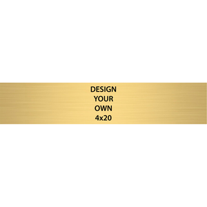 Horizontal Engraved Heavy Brass Signs 4" x 20"