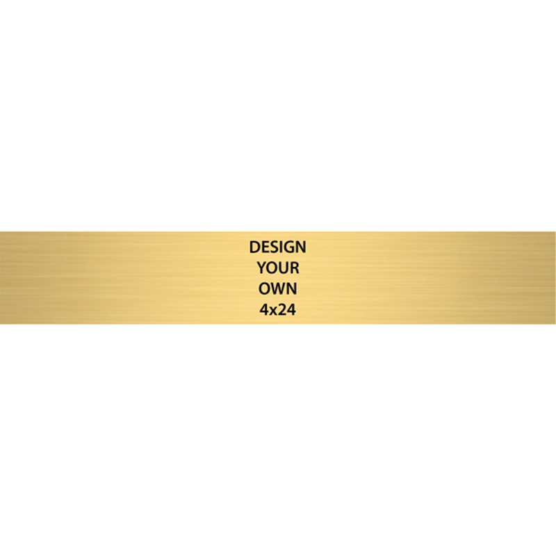 Horizontal Engraved Heavy Brass Signs 4" x 24"