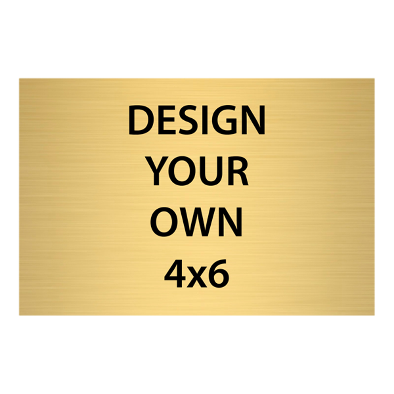 Horizontal Engraved Heavy Brass Signs 4" x 6"