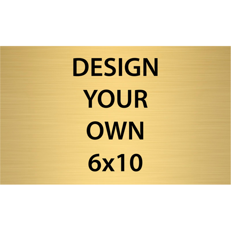 Horizontal Engraved Heavy Brass Signs 6" x 10"