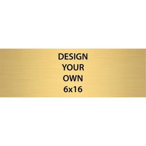 Horizontal Engraved Heavy Brass Signs 6" x 16"