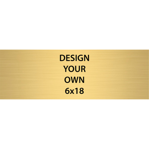 Horizontal Engraved Heavy Brass Signs 6" x 18"