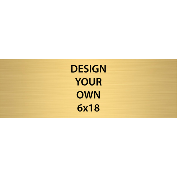 Horizontal Engraved Heavy Brass Signs 6" x 18"