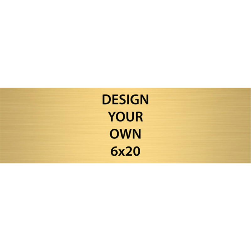 Horizontal Engraved Heavy Brass Signs 6" x 20"