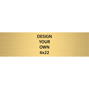 Horizontal Engraved Heavy Brass Signs 6" x 22"
