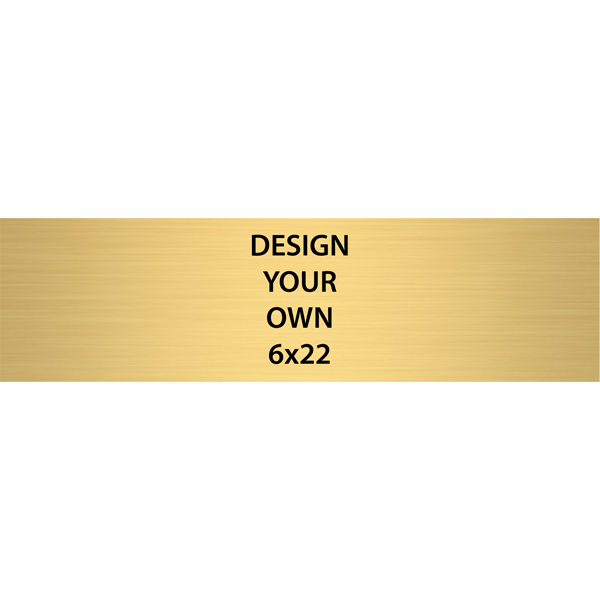 Horizontal Engraved Heavy Brass Signs 6" x 22"