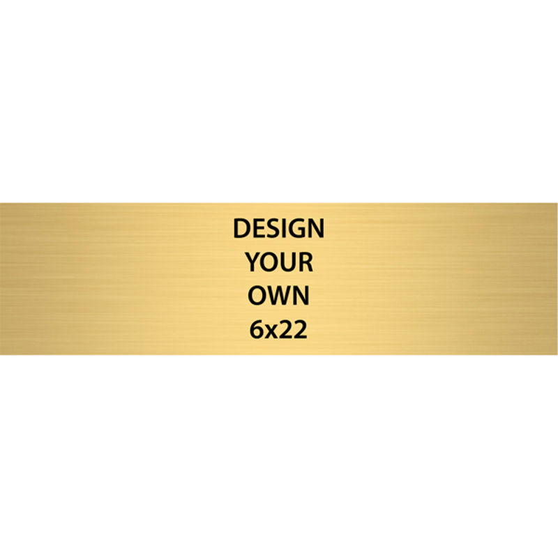 Horizontal Engraved Heavy Brass Signs 6" x 22"