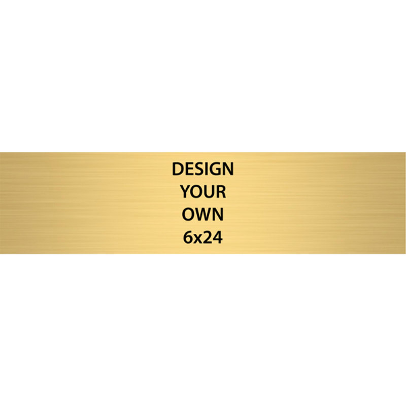 Horizontal Engraved Heavy Brass Signs 6" x 24"