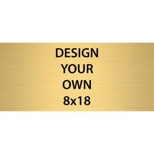 Horizontal Engraved Heavy Brass Signs 8" x 18"