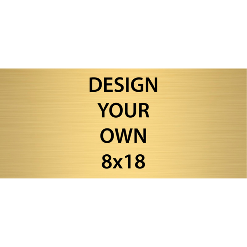Horizontal Engraved Heavy Brass Signs 8" x 18"