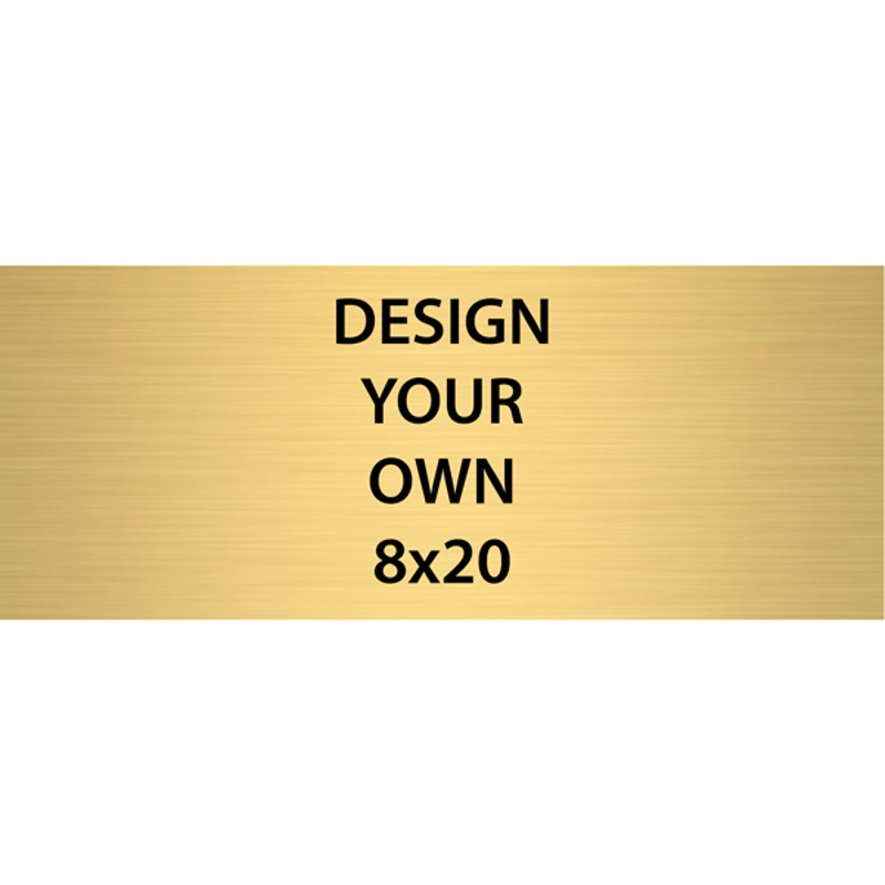 Horizontal Engraved Heavy Brass Signs 8" x 20"