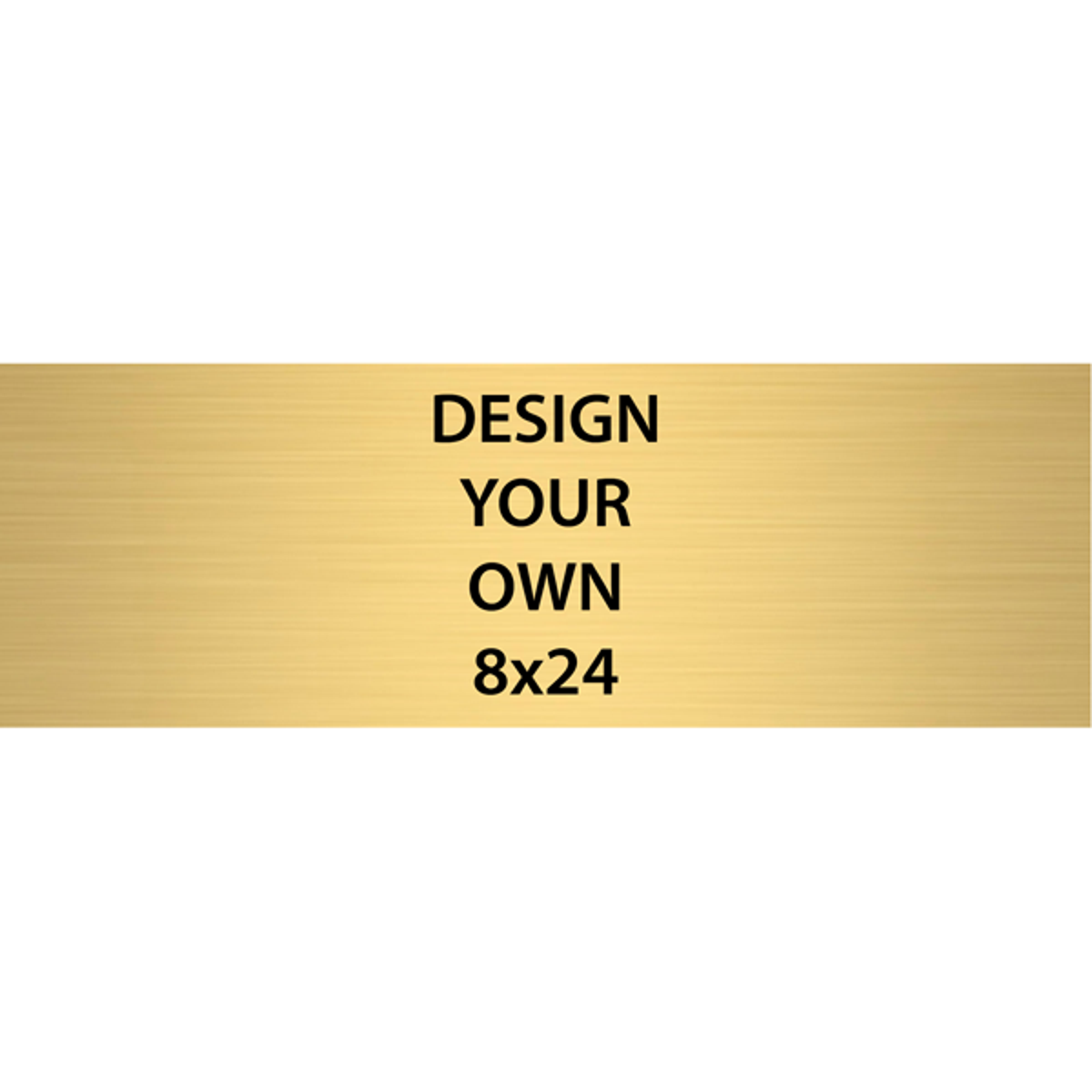 Horizontal Engraved Heavy Brass Signs 8" x 24"