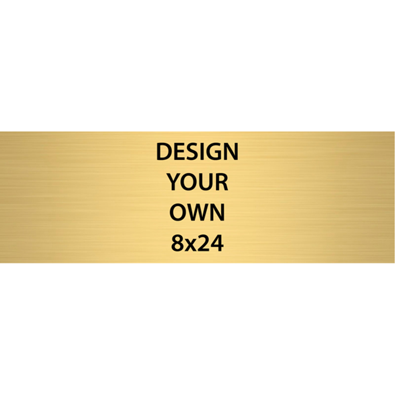 Horizontal Engraved Heavy Brass Signs 8" x 24"