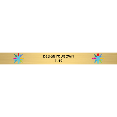 Horizontal Full Color 1" x 10" Brass Signs  - alternate view