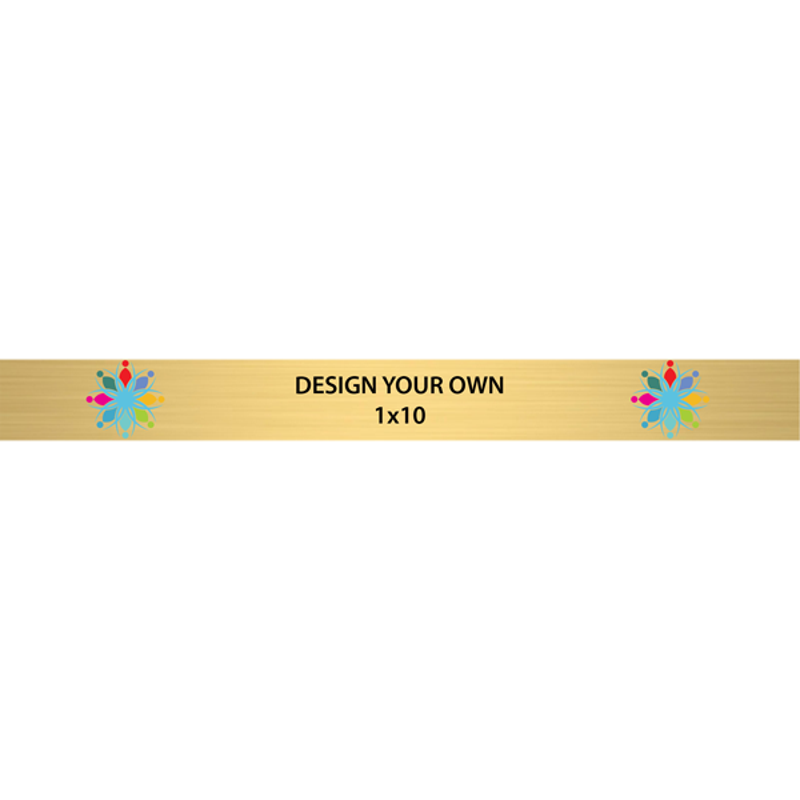 Horizontal Full Color Brass Signs 1" x 10"