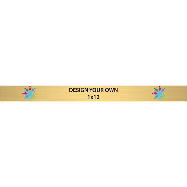 Horizontal Full Color Brass Signs 1" x 12"