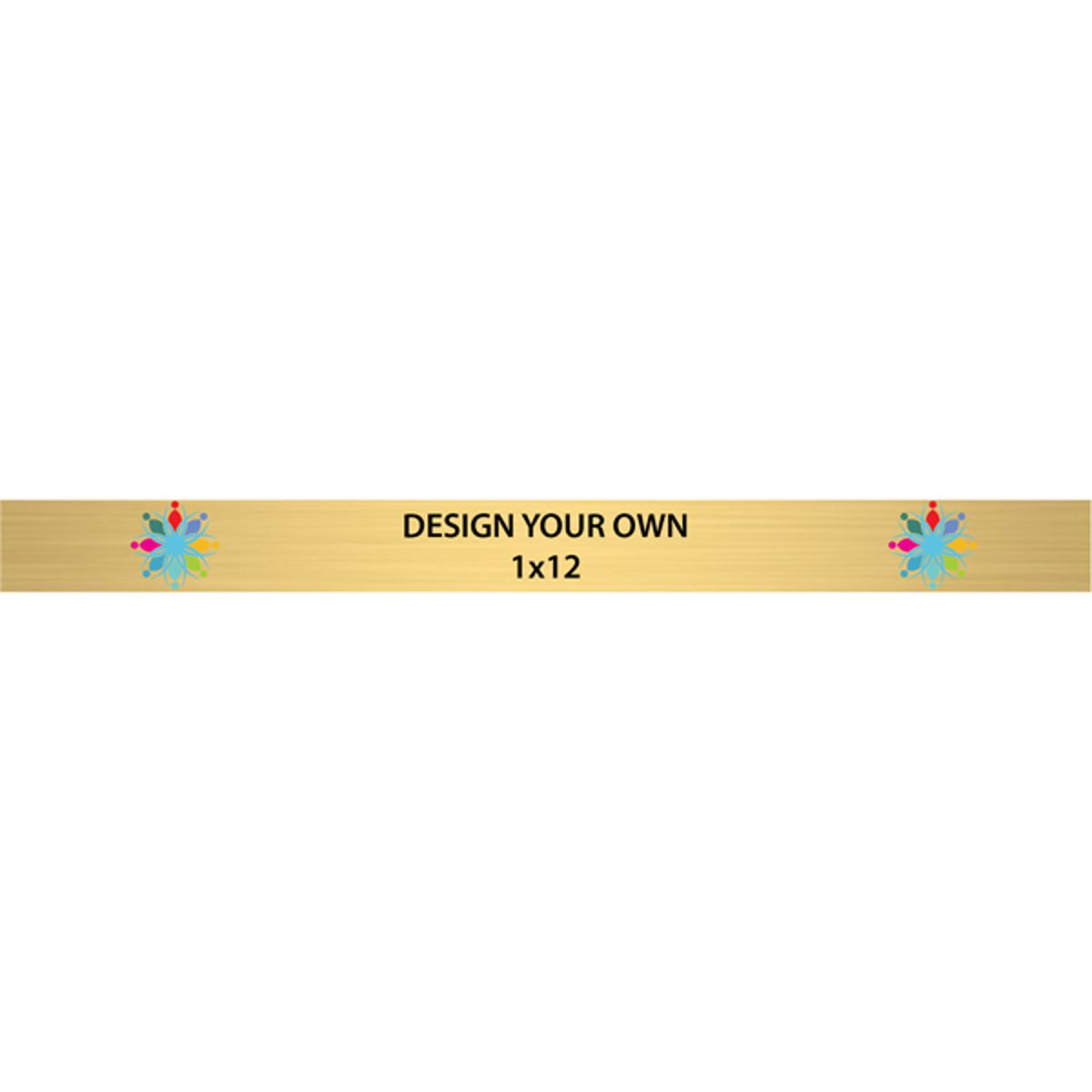 Horizontal Full Color Brass Signs 1" x 12"